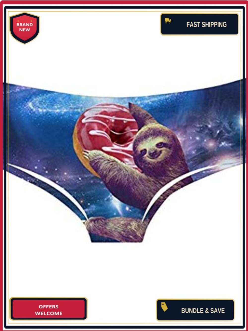 Novelty Stretch Brief Panties Funny Animal Print Underwear